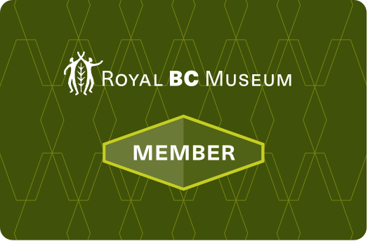 Green membership card with Royal BC Museum logo